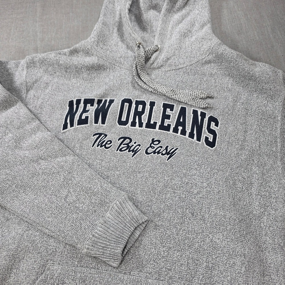 Pacific & Co Hoodie Mens Medium Grey NWOT New Orleans The Big Easy Knit Pullover